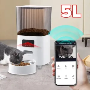 محمول ذكي مع كاميرا للتحكم عن بعد وحدة تغذية القط والكلب Smart Portable with Camera Remote Control Cat and Dog Feeder