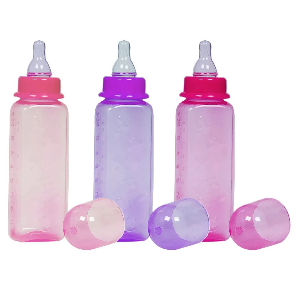 12 Pk Girl Baby Bottles Natural Flow Infant Feeder Leakproof Babies BPA Free 8Oz