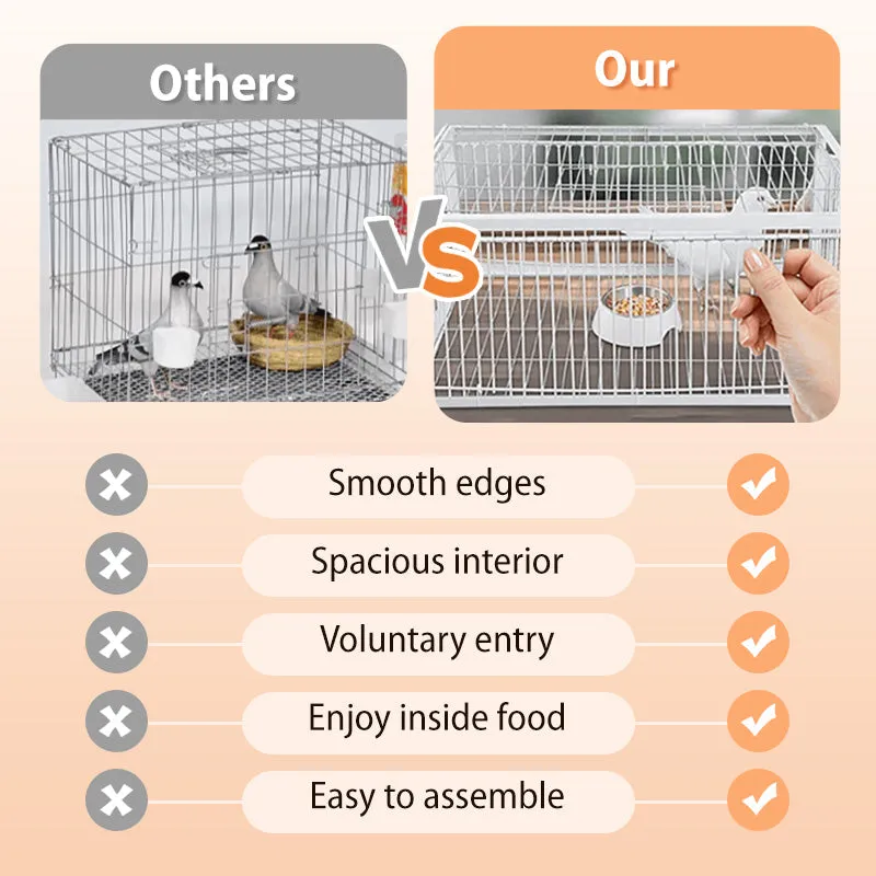 Auto Trap Humane Bird Cage-Entry Only, No Exit, With Base