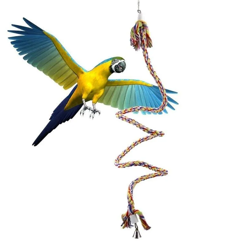 Cotton Spiral Bouncing Perch for Parrots