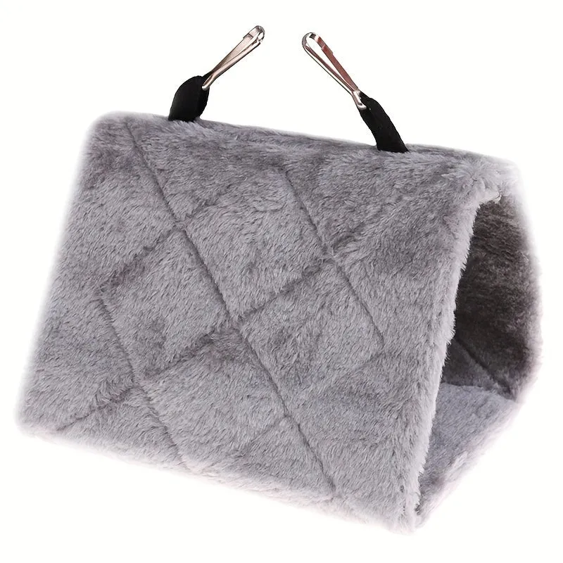 Cozy Paradise Plush Triangle Hammock for Parakeets and Lovebirds