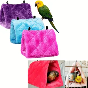 Cozy Paradise Plush Triangle Hammock for Parakeets and Lovebirds