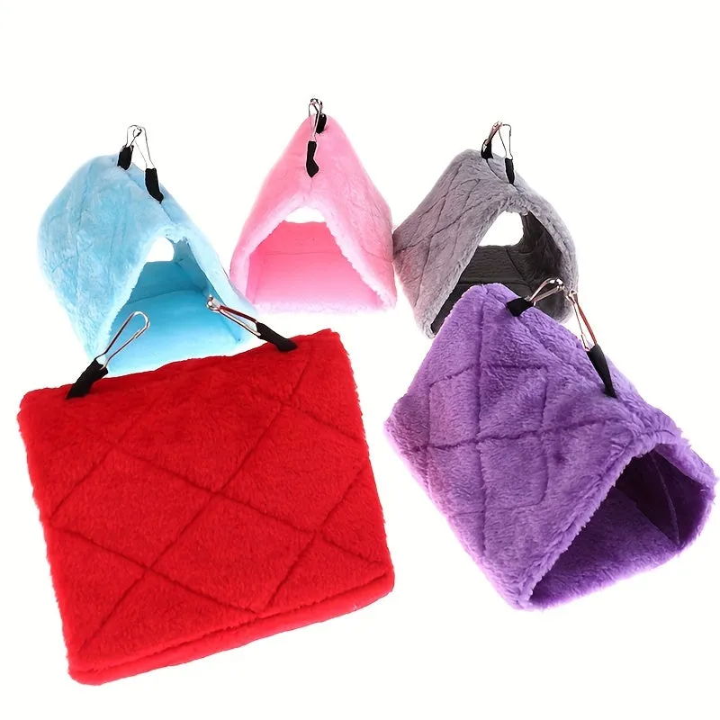 Cozy Paradise Plush Triangle Hammock for Parakeets and Lovebirds