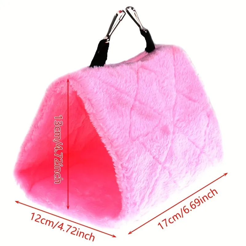 Cozy Paradise Plush Triangle Hammock for Parakeets and Lovebirds