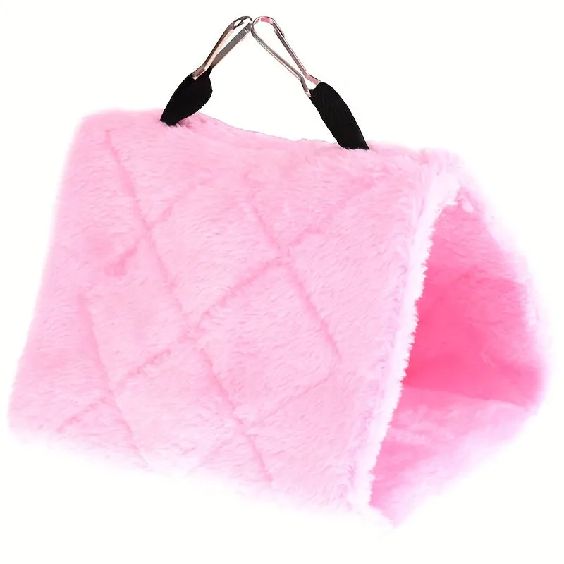 Cozy Paradise Plush Triangle Hammock for Parakeets and Lovebirds