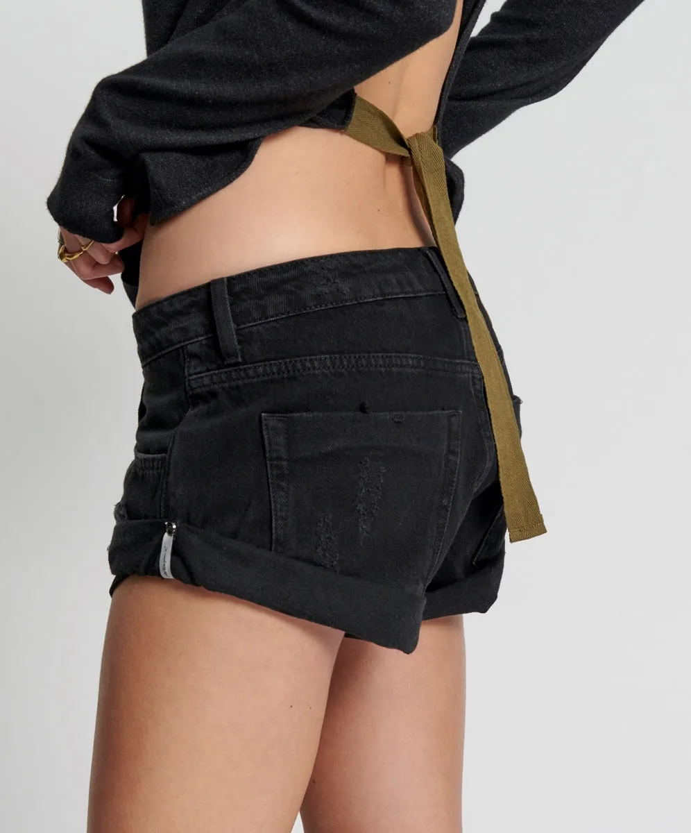 Double Black Bandit Low Waist Denim Short