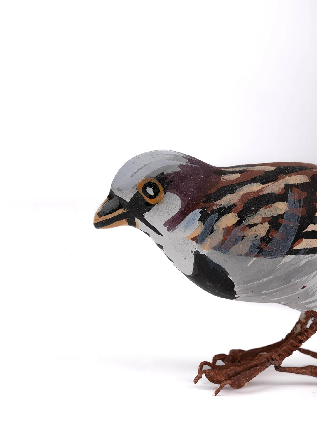 House Sparrow Paper Mche Birds Set of 2