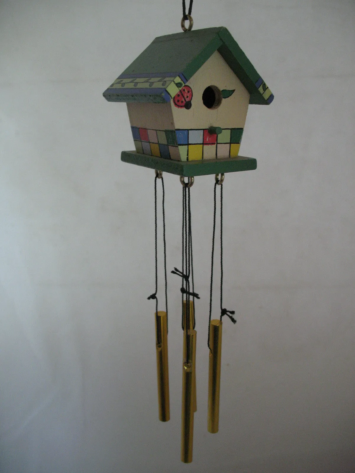 NEW Wood Wooden BIRD HOUSE BIRDHOUSE WIND CHIME WINDCHIME Garden Hanging Decor
