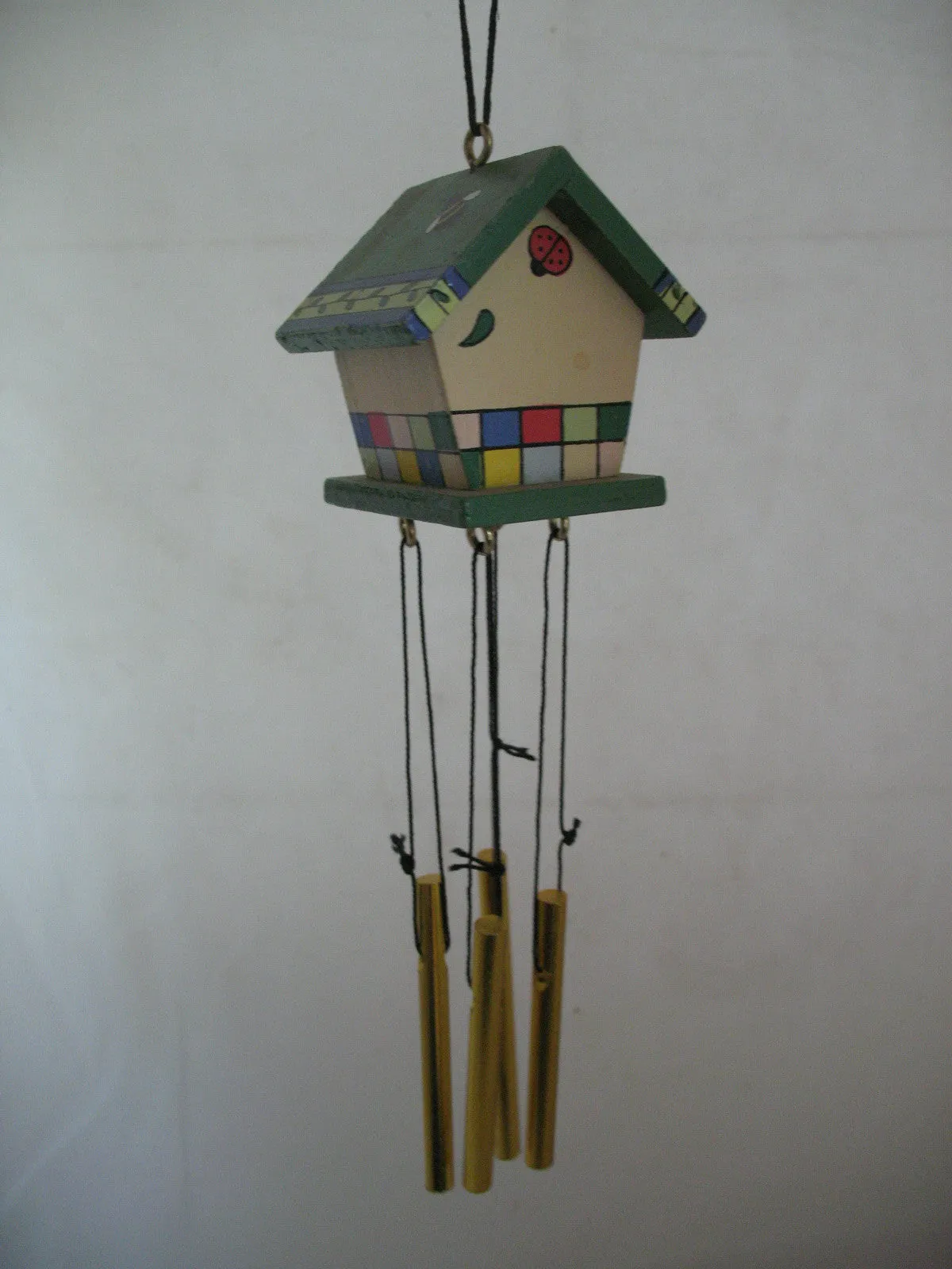 NEW Wood Wooden BIRD HOUSE BIRDHOUSE WIND CHIME WINDCHIME Garden Hanging Decor