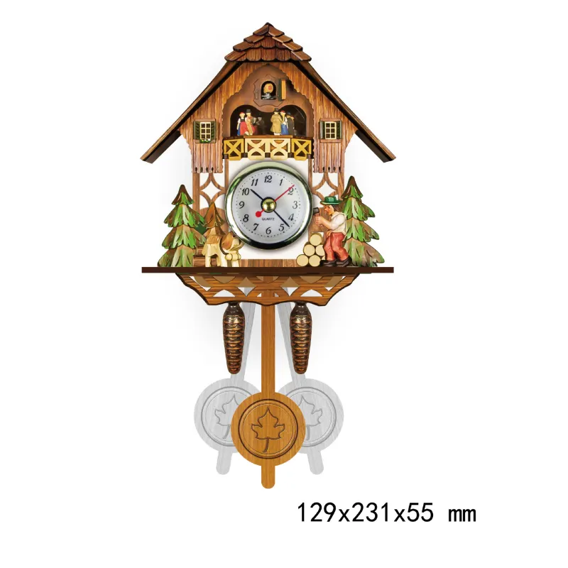 Vintage Wall Cuckoo Time Alarm Clock