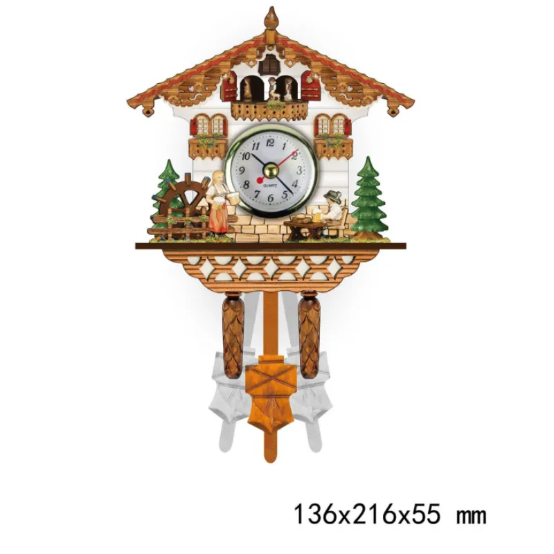 Vintage Wall Cuckoo Time Alarm Clock